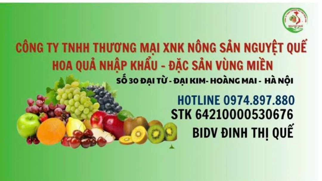 CÔNG TY TNHH THƯƠNG MẠI XNK NÔNG SẢN NGUYỆT QUẾ