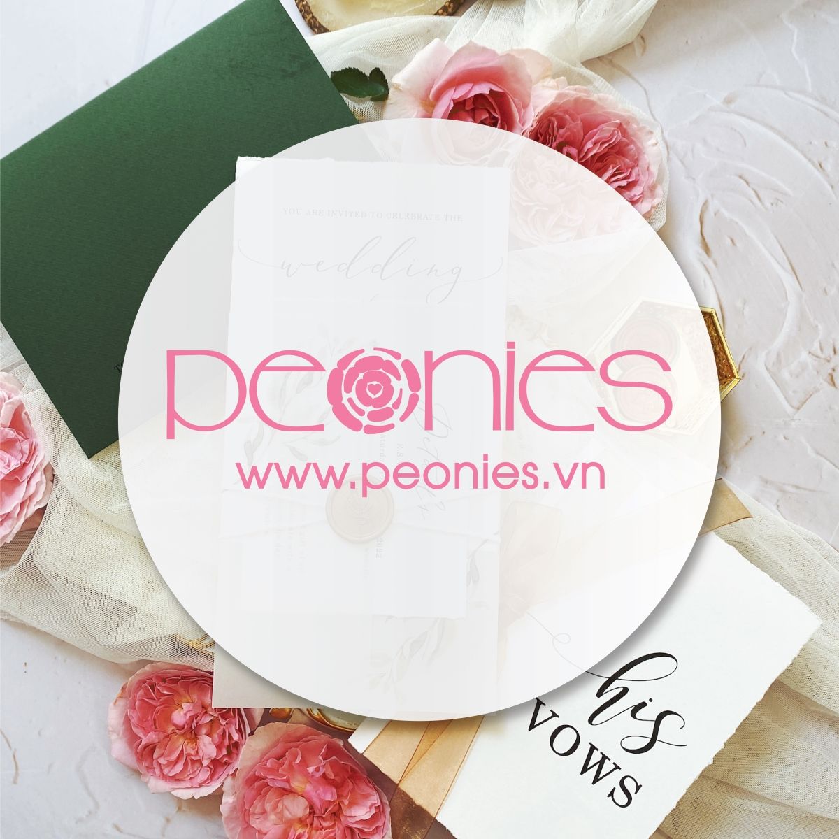 Thiệp cưới Peonies