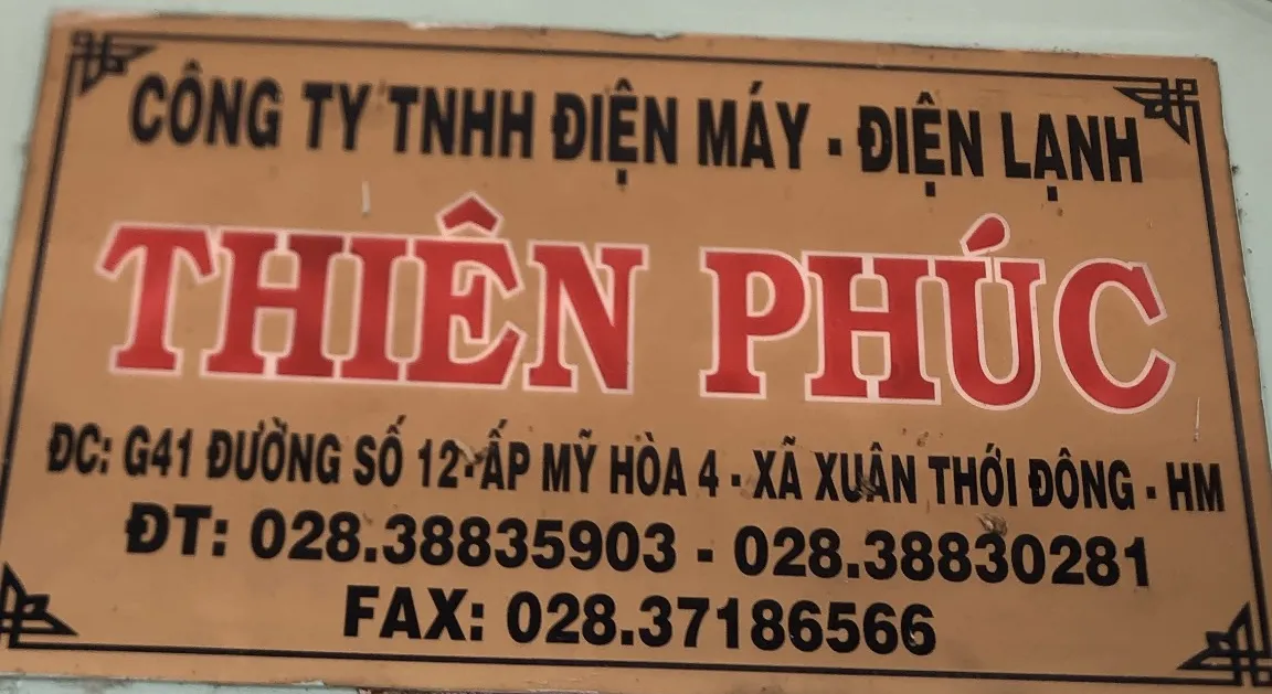 CÔNG TY TNHH ĐIỆN MÁY ĐIỆN LẠNH THIÊN PHÚC