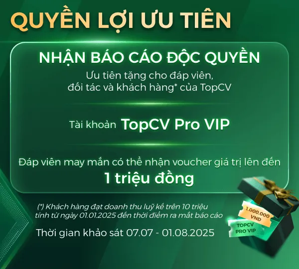 Quyền lợi ưu tiên tài khoản TopCV Pro VIP