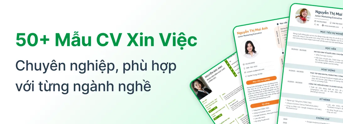 Mẫu CV xin việc tiếng Việt, Anh, Nhật, Trung
