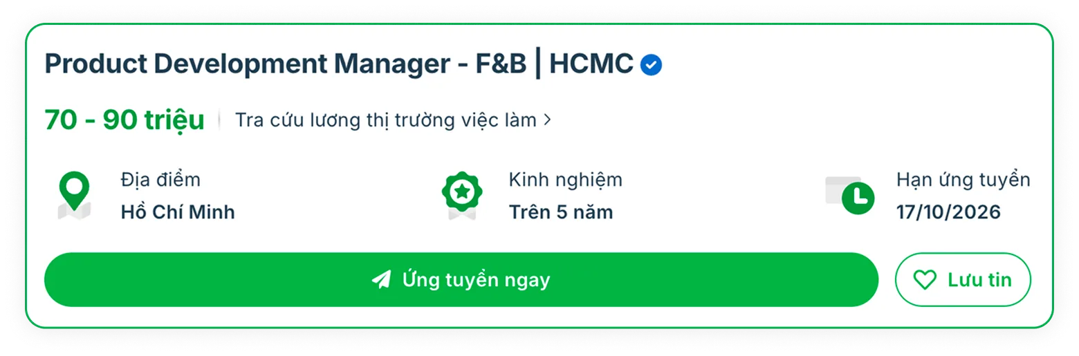 Ví dụ tin đăng có dấu xác thực nhà tuyển dụng