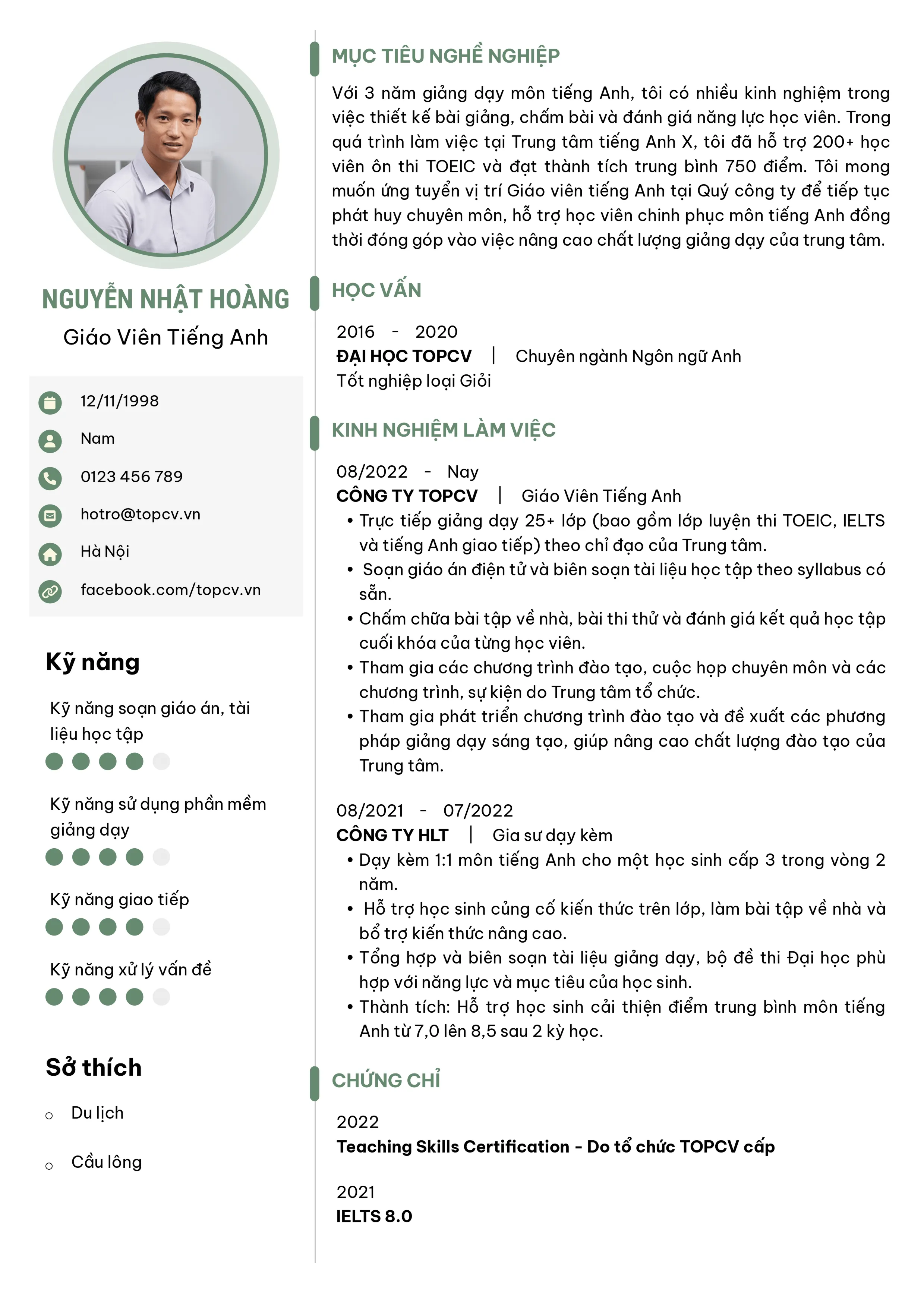 Giáo viên Tiếng Anh